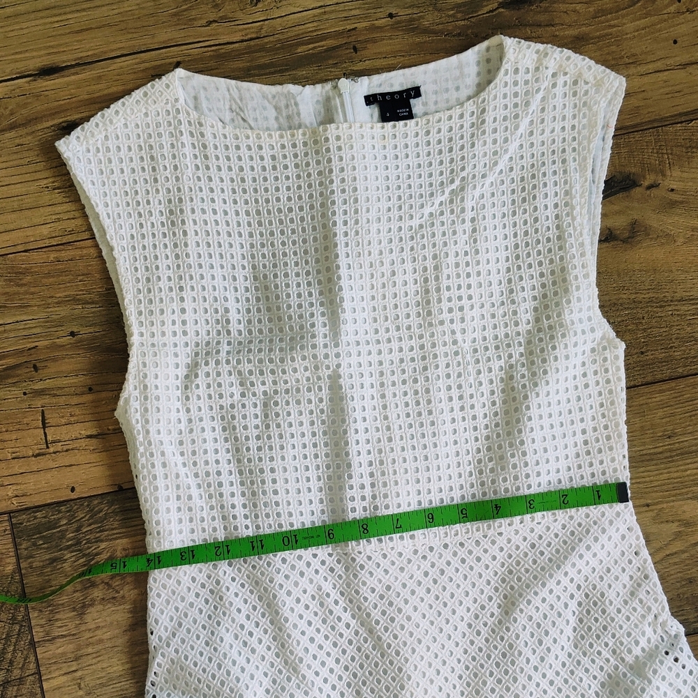 Theory White Eyelet Midi Dress - Picture 2 of 8
